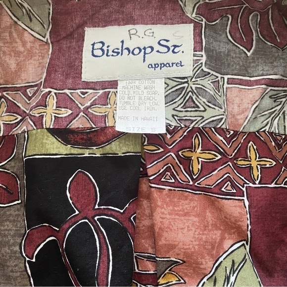 Bishop ST Street Aloha Hawaiian Theme Shirt Men S Small - Picture 4 of 6